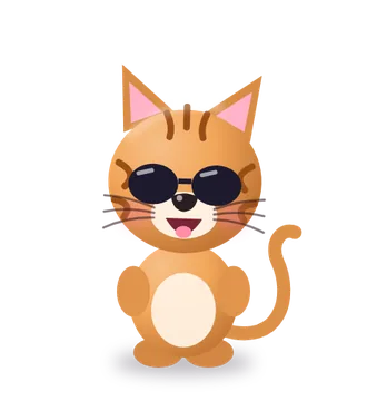 A cartoon cat wearing sunglasses